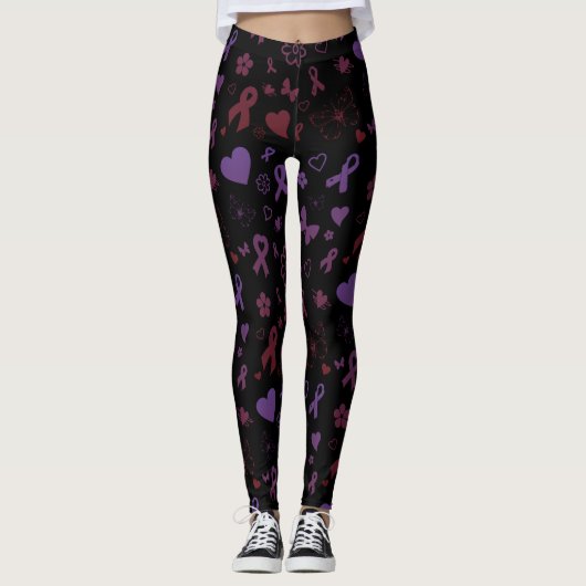 Leggings Violet/Maroon Multi...Arachnoidite (Devant)