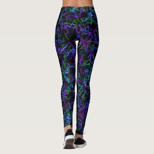 Leggings Violet, noir, bleu et vert (Dos)