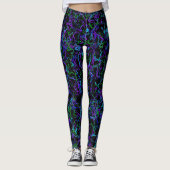 Leggings Violet, noir, bleu et vert (Devant)