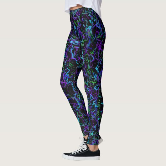 Leggings Violet, noir, bleu et vert (Gauche)