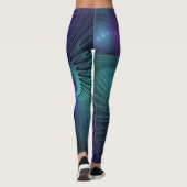 Leggings Violet rencontre Turquoise moderne art fractal abs (Dos)