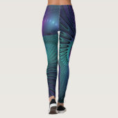 Leggings Violet rencontre Turquoise moderne art fractal abs (Dos)