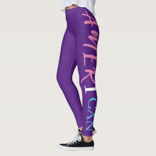 Leggings Violet Rose Blanc Bleu Noir Femme Afrique Amérique
