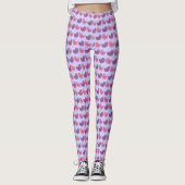 Leggings Violet rose Oiseau Lovebird Poster de animal Love  (Devant)