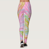 Leggings Violet rose papillon Abstrait or (Dos)