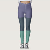 Leggings Violet Vert foncé et Vert clair (Devant)