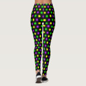 Leggings Violet vert Jaune Etoiles Noir Mardi Gras (Dos)