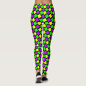 Leggings Violet vert jaune Motif noir Mardi Gras (Dos)