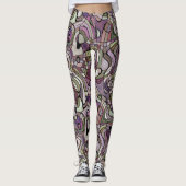 Leggings Violet violet déformé Motif Carré tordu (Devant)