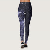 Leggings Violet violet noir galaxie abstraite (Dos)