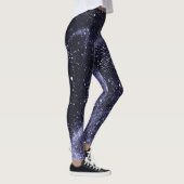 Leggings Violet violet noir galaxie abstraite (Droite)
