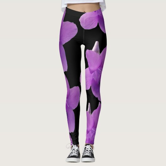 Leggings Violet violet philippin noir (Devant)