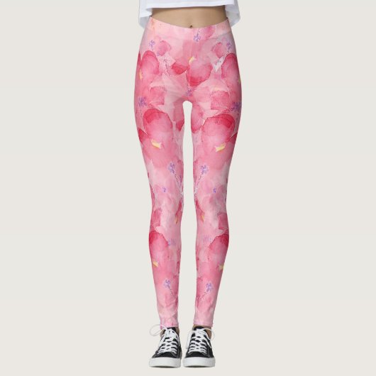 Leggings Violets en rose (Devant)