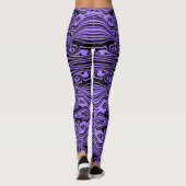 Leggings violets noirs à bande ondulée ou choisir (Dos)