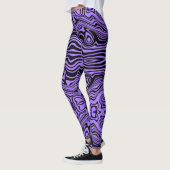 Leggings violets noirs à bande ondulée ou choisir (Gauche)