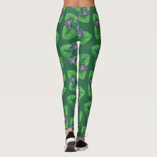 Leggings Violets sur vert émeraude (Dos)