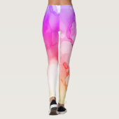 Leggings Violette abstraite Ombre de rose d'aquarelle de (Dos)
