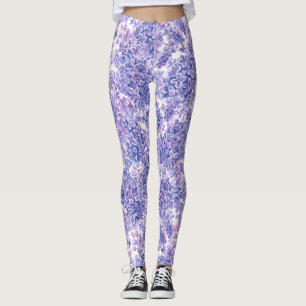Leggings Violette aquarelle fleurs lilas