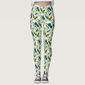 Leggings Violons bleus et verts (Devant)