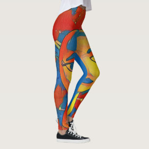 Leggings Visage contemporain artistique vibrant de