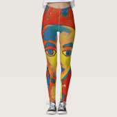 Leggings Visage contemporain artistique vibrant de (Devant)