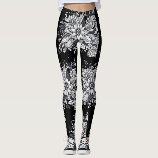 Leggings visage de femme abstrait (Devant)