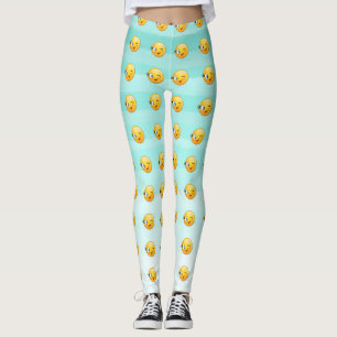 Leggings Visage d'Emoji clin d'œil adorable - Soyez heureux