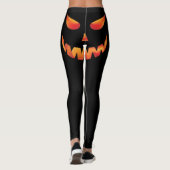 Leggings Visage du Citrouille brûlant d'Halloween (Dos)