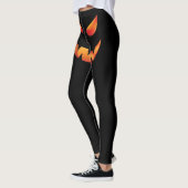 Leggings Visage du Citrouille brûlant d'Halloween (Gauche)