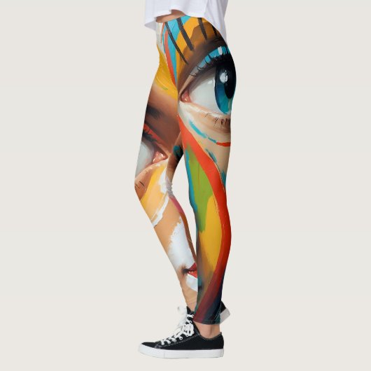Leggings Visage peint couleur Abstraite (Gauche)