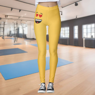 Leggings Visage souriant aux yeux en forme de cœur
