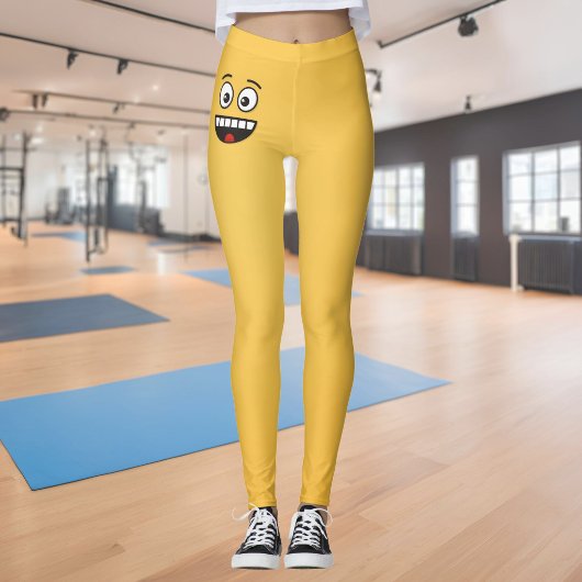 Leggings Visage Souriant Avec Bouche Ouverte