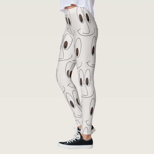Leggings Visage souriant Motif drôle (Gauche)