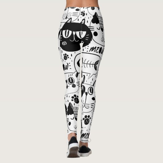 Leggings Visages mignons de chat (Dos)