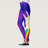 Leggings Vitesse de partie d'aquarelle de licornes et (Gauche)