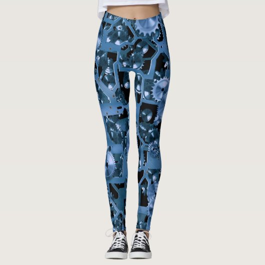 Leggings Vitesses de bleu d'amusement ! (Devant)