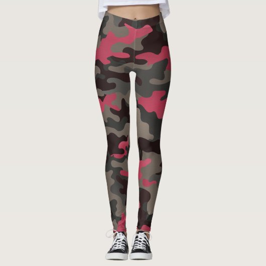 Leggings Viva Magenta et Grey Camo (Devant)