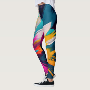 Leggings Vivid Bloom – Énergie florale abstraite explosive