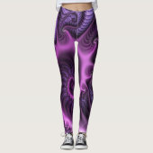 Leggings Vivid Cool Abstrait rose violet Fractal Art Spiral (Devant)