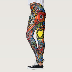 Leggings Vivid Coraux Ovaux colorés Art Abstrait original