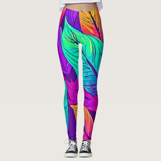 Leggings Vivid Motif feuille (Devant)