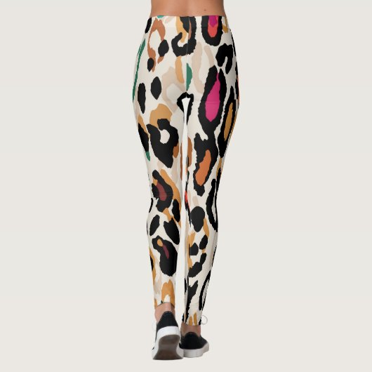 Leggings Vivid Posters de animaux léopards (Dos)