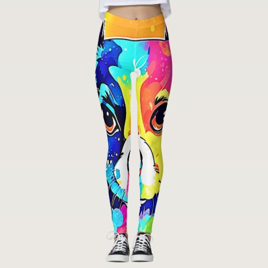 Leggings Vivid Vibes de marionnettes Design d'art (Devant)