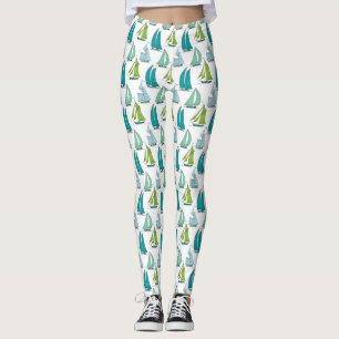 Leggings Voiliers sur le motif de l'eau