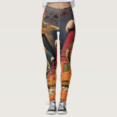 Leggings Voiture volant vintage de science fiction futurist (Devant)