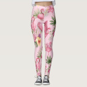 Leggings Vol de Flamants roses roses (Devant)