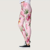 Leggings Vol de Flamants roses roses (Gauche)