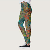 Leggings Voler, libellule de mouche sur brun (Gauche)