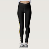 Leggings volleyball noir or volleyball jambe texte volleyba (Devant)