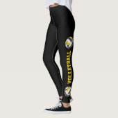 Leggings volleyball noir or volleyball jambe texte volleyba (Gauche)